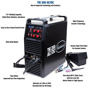 Eastwood TIG 200amp and Versa Cut Features