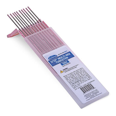 Opened Pink and Clear Plastic Case Eastwood 3/32 Inch Multi-Mix Tungsten 10 Pack TIG - TEMM-332-10T
