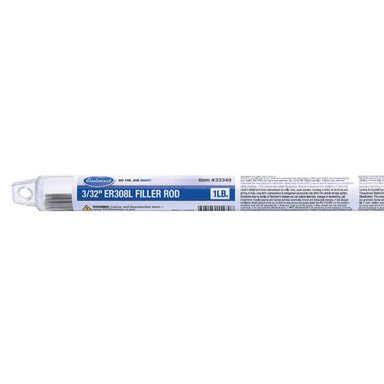 Blue and Clear plastic tube Eastwood 3/32 Inch ER308L Filler Rod 1LB