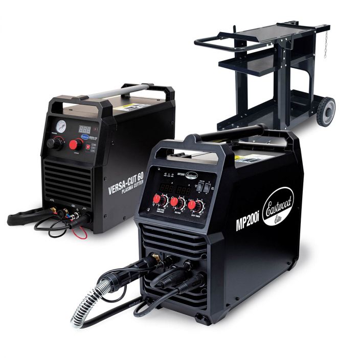 Eastwood Elite MP200i Versa Cut and Welding Cart Front and Side View