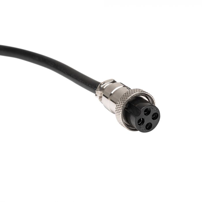 Cable connector with black cable on a white background Eastwood Flex Head Mig Welding Torch