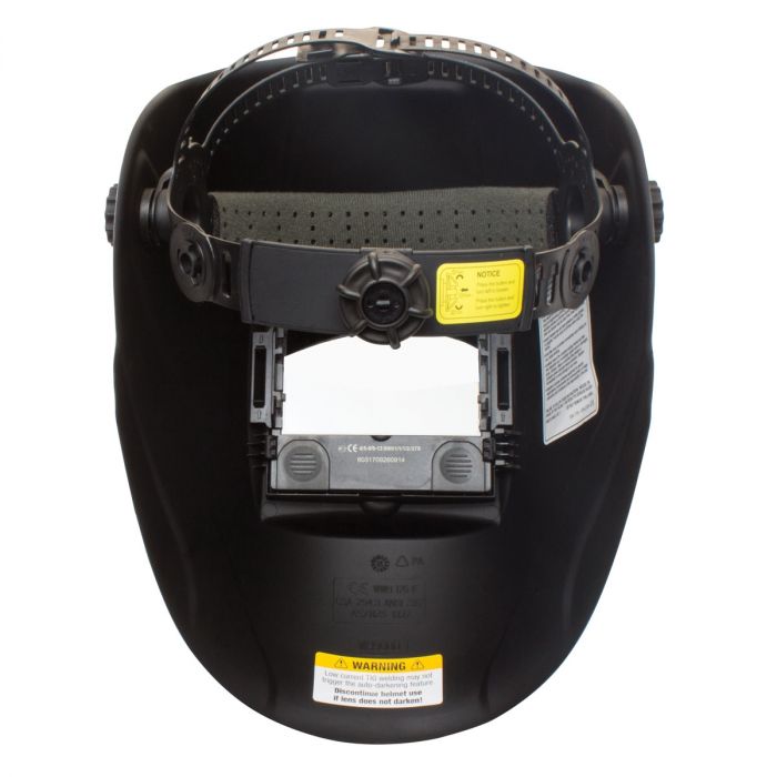 Eastwood XL View Auto Darkening Welding Helmet - XL9300
 Black welding helmet with visor on a white background