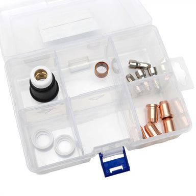 Clear plastic box of Consumables for Eastwood Versa-Cut 40/60 CNC Versa-Cut CNC Machine Torch Consumables Kit