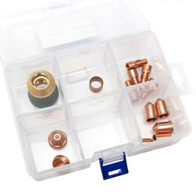 Clear Plastic Container with Copper Tips for Eastwood Versa-Cut 40/60 CNC Versa-Cut CNC Machine Torch HD Consumables Kit
