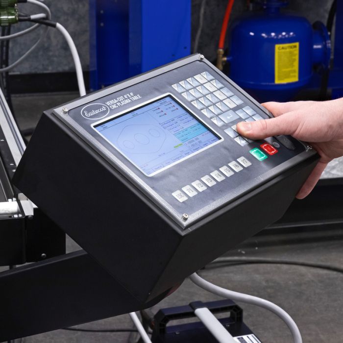Eastwood Versa-Cut 40 CNC Plasma Table Operator using CNC Control Display