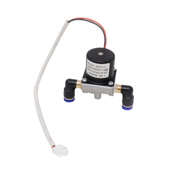 Small Air Solenoid  device with wiring on a white background