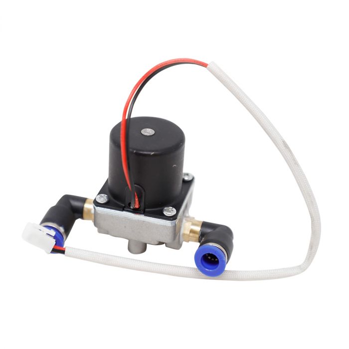 Small Air Solenoid  device with wiring on a white background