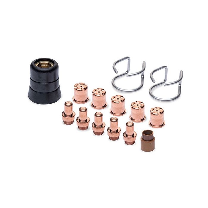 Collection of welding nozzles and tips for Eastwood Versa Cut 60 Plasma Cutter Consumables Kit