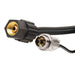 Close-up of a black cable with gold and silver connectors Eastwood WP 26-F TIG Welder Torch