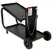 Rear view of the Eastwood welding cart with gas cylinder storage and safety chain.