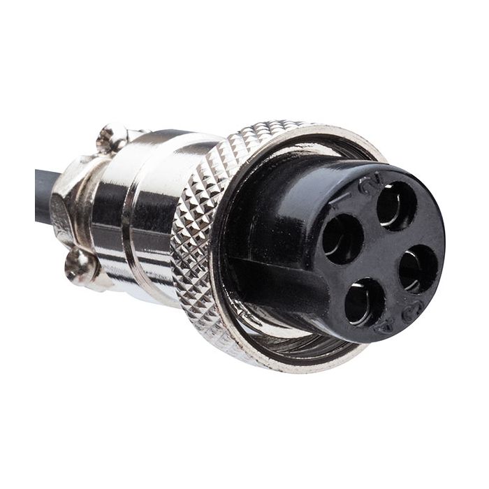 Metal connector with black and silver design on a white background Eastwood MIG Welder Spool Gun with Metal Connector