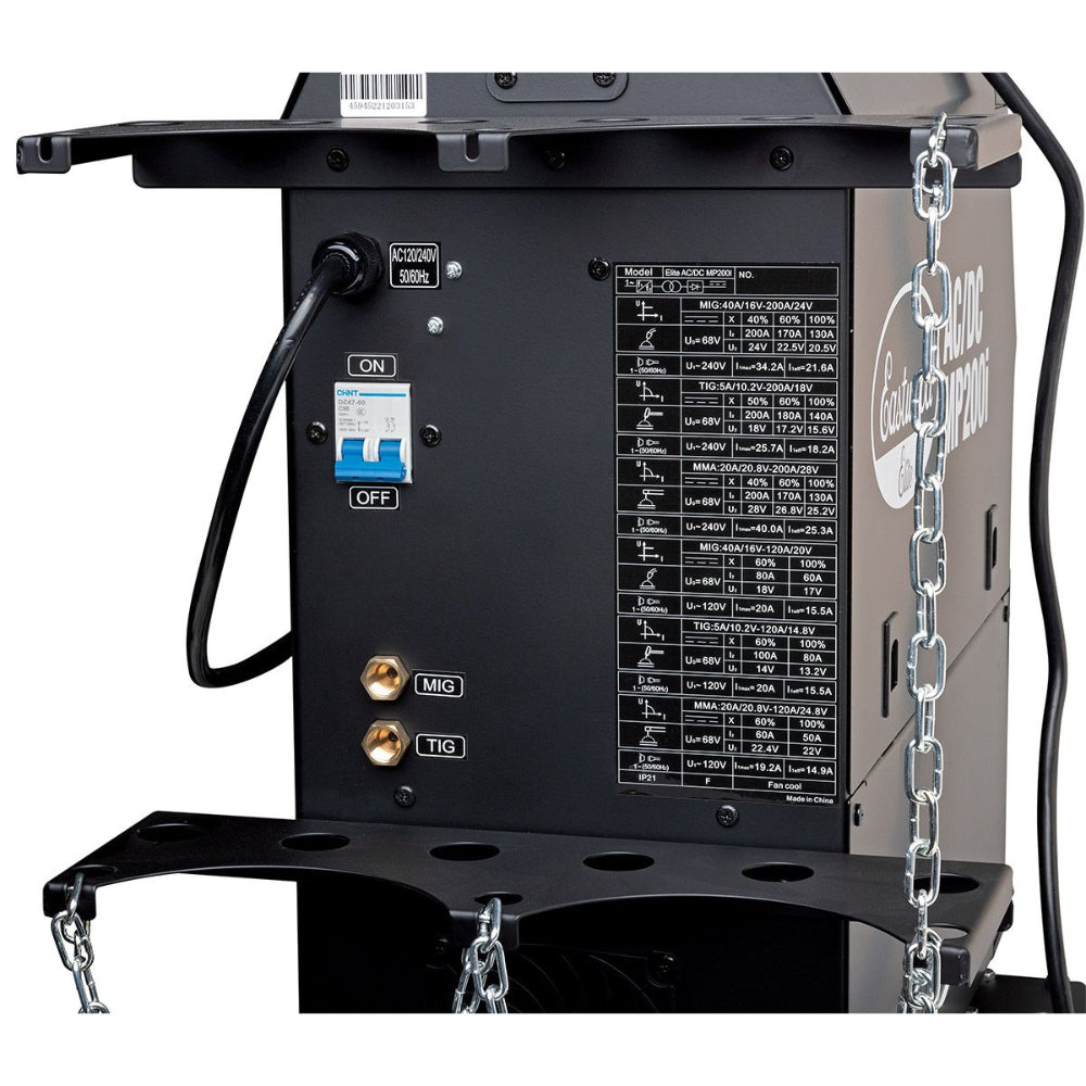 Eastwood Elite MP200i ACDC Duty Cycle View