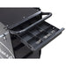 Close-up of the organizer tray inside the top drawer of the Eastwood toolbox welding cart.