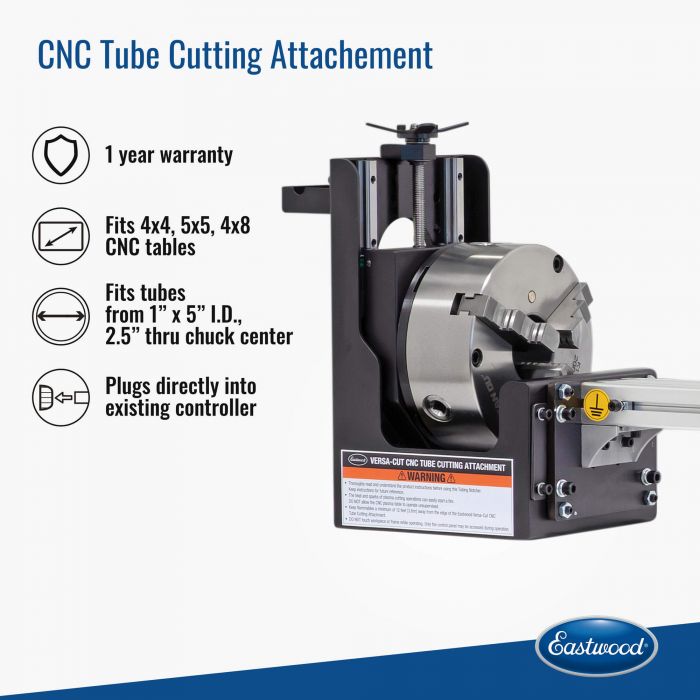 Eastwood Versa-Cut CNC tubing notcher attachment specifications and features