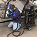 Eastwood W9400 Wide View welding helmet being used for automotive welding applications.