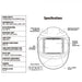 Specifications and feature diagram for the Eastwood W9400 Wide View auto-darkening welding helmet.