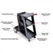 Dimensional diagram of the Eastwood welding cart showing overall measurements and layout.