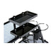Close-up of removable steel tool trays and integrated TIG filler rod holder on the Eastwood Professional Welding Cart.