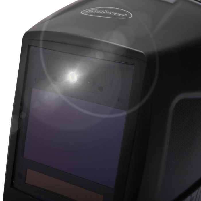 Eastwood L6700LED Welding Helmet Dark Edition LED light On