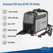 Rockwood 180 AC/DC TIG welder specifications, features, and included accessories graphic
