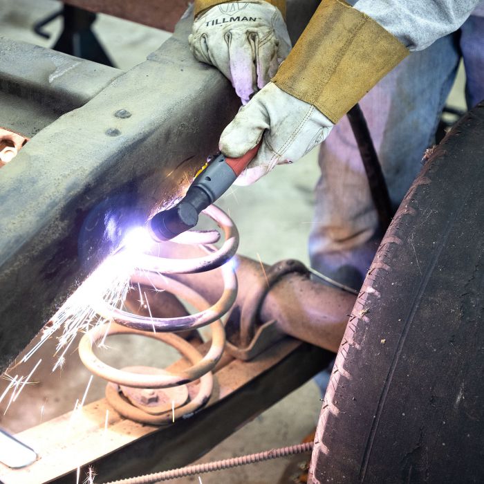 Rockwood Plasma-Cut 40 plasma cutter making a precision metal cut
