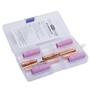Clear Plastic Case TIG Accessories and Consumables Kit for WP-17 TIG Welding Torches