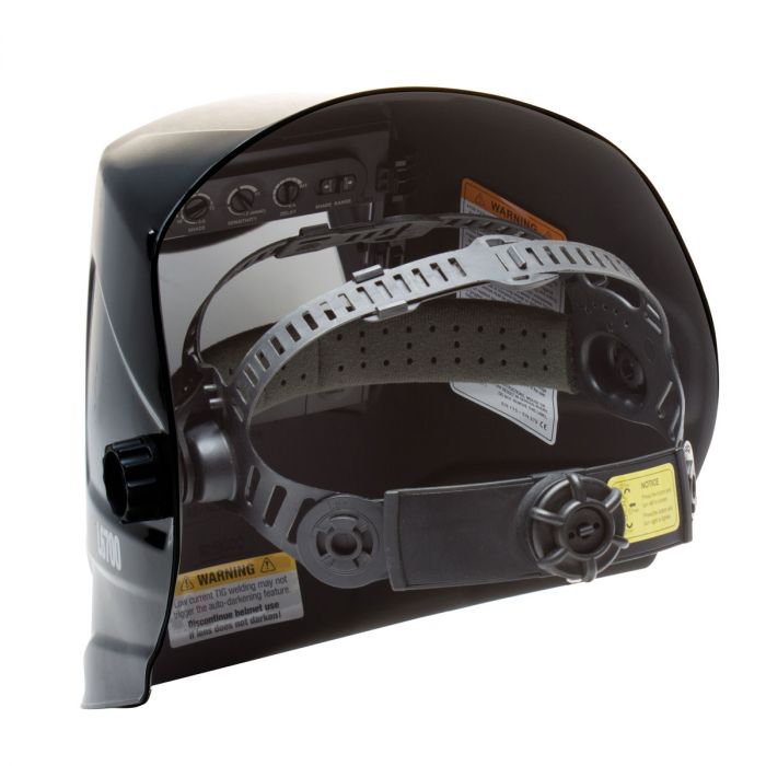 Black Eastwood Large View Auto Darkening Welding Helmet - L6700 Inside view and head support
