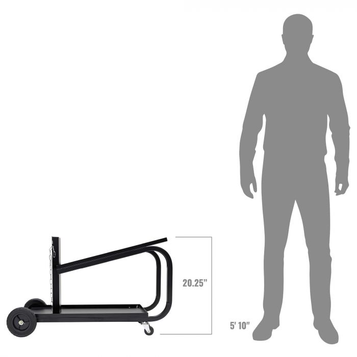 Size comparison image of the Eastwood low profile welding cart.