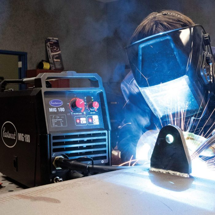 Eastwood MIG 180 Welding in shop