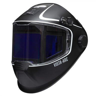 Eastwood Elite Vista-Arc panoramic auto-darkening welding helmet front view with True Color lens.
