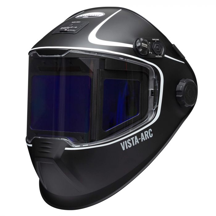 Eastwood Elite Vista-Arc panoramic auto-darkening welding helmet front view with True Color lens.