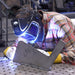 Side view of the Eastwood Elite Vista-Arc welding helmet while performing a welding operation.